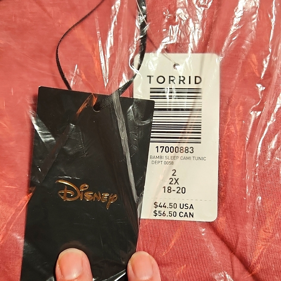 NWT Torrid DISNEY BAMBI TUNIC / SLEEP TUNIC - PINK FANGIRL Plus Size 2X (18/20) - Picture 5 of 9